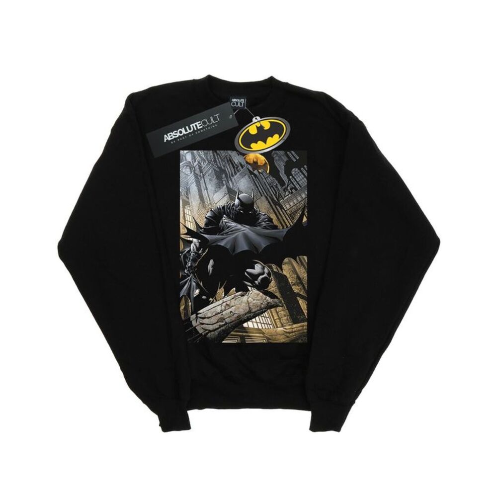DC Comics Mens Batman Night Gotham City Sweatshirt / Black